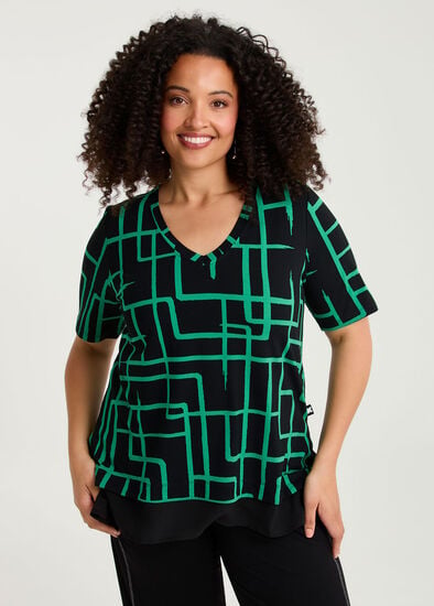 Plus Size Natural Tia Abstract Top