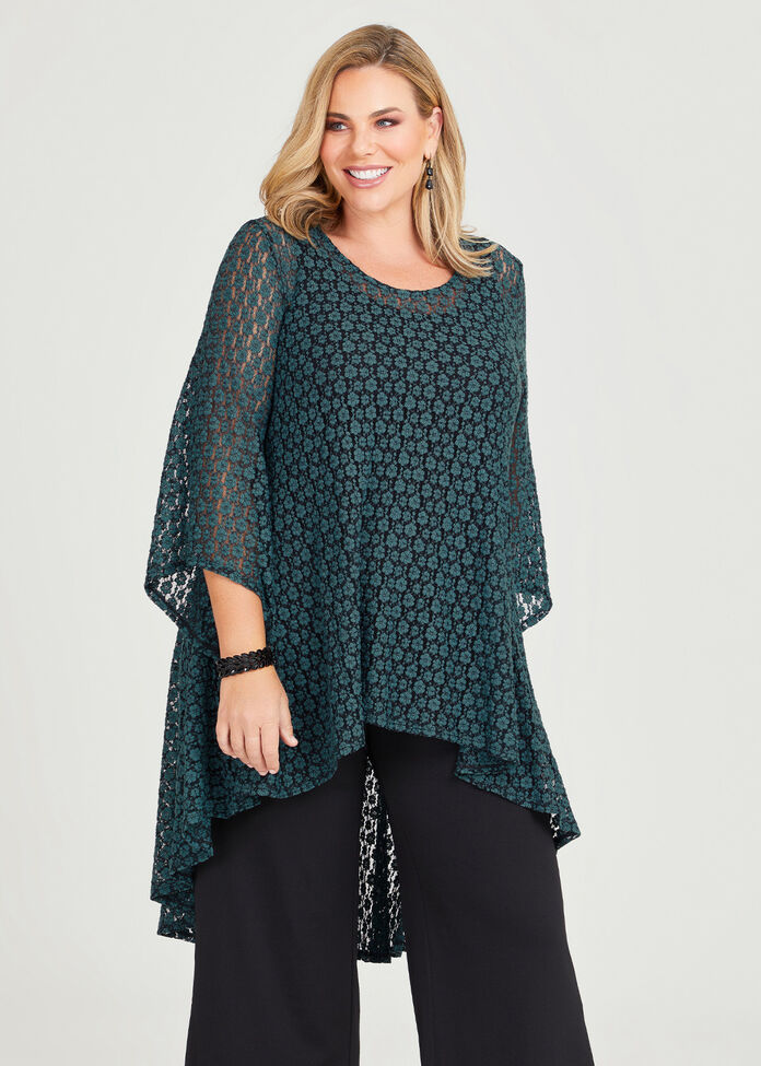 Shop Plus Size Lace Swing Tunic in Green | Taking Shape AU