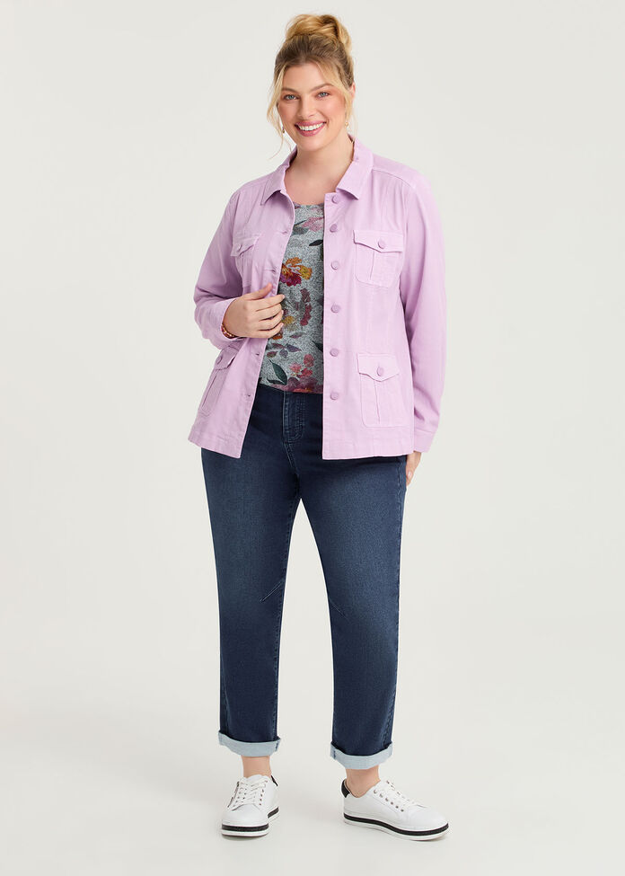 Lyocell Blend Casual Jacket, PINK LAVENDER, hi-res