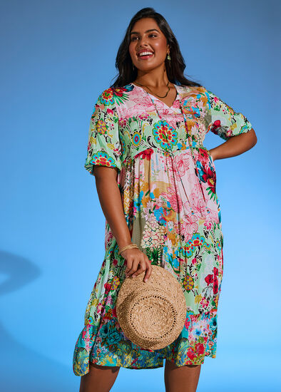 Plus Size Natural Summer Fields Dress