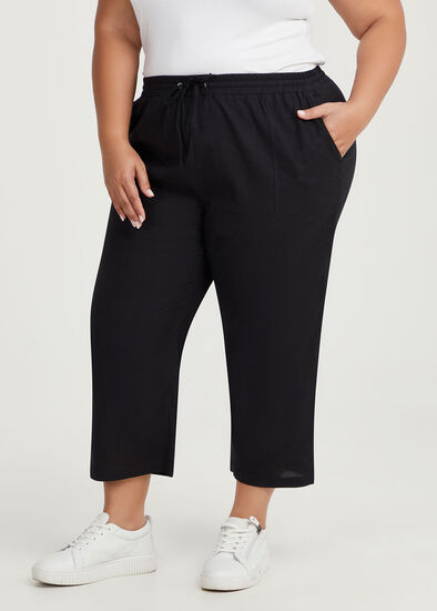 Plus Size Cotton Linen Culotte