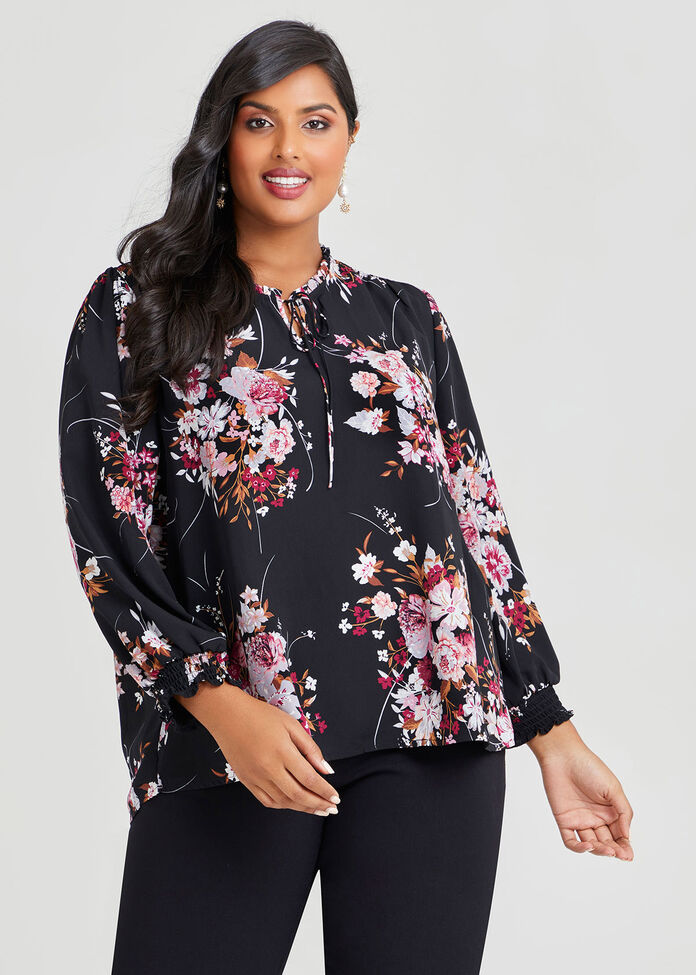 Shop Chelsea Floral Chiffon Blouse in Floral, Sizes 12-30 | Taking