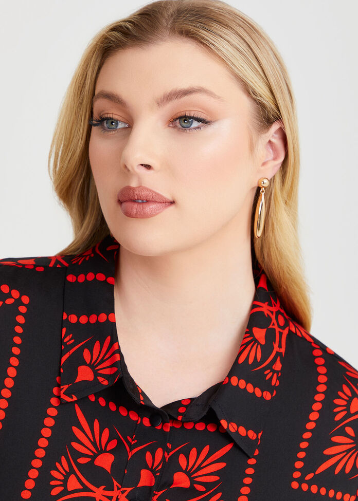 Shiny Post Earrings, , hi-res