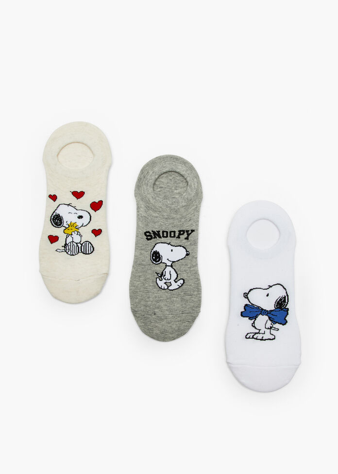 3 Pack Snoopy Cotton Ankle Socks, , hi-res