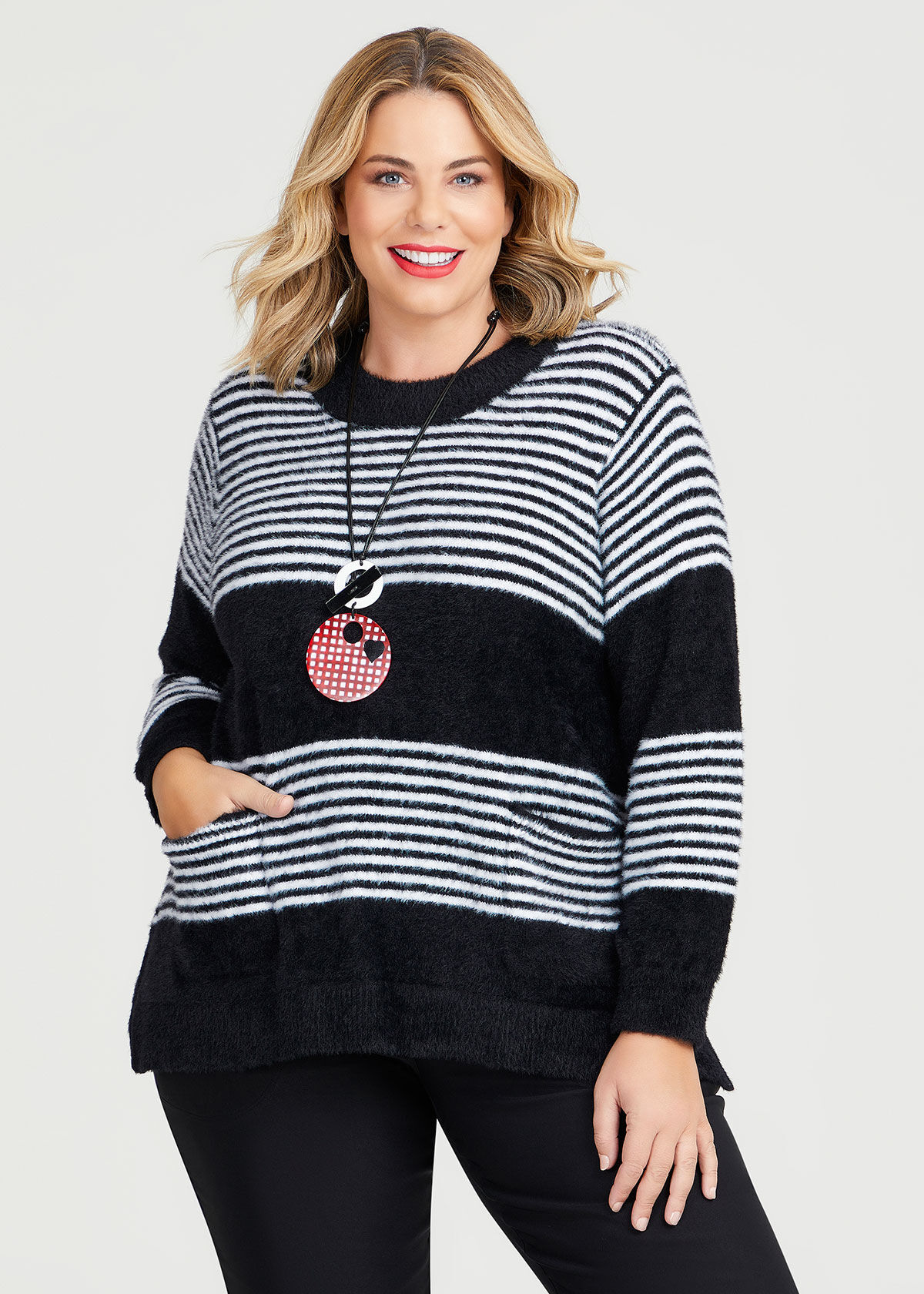 Plus size fluffy jumper sale