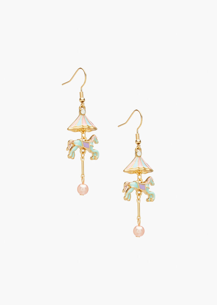 Christmas Merry Go Round Earrings, , hi-res
