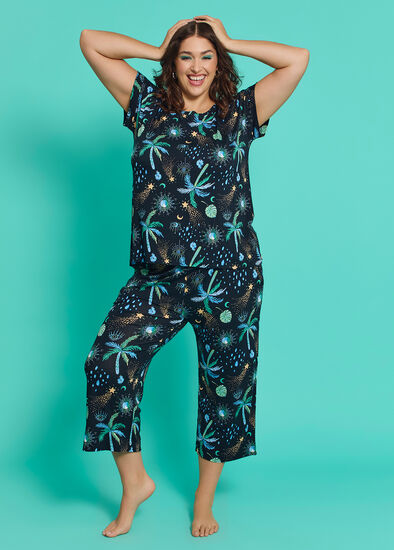 Plus Size Ettavee Palm Pyjama Pant