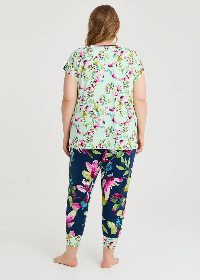 Bamboo Floral Night Pyjama Top, , hi-res