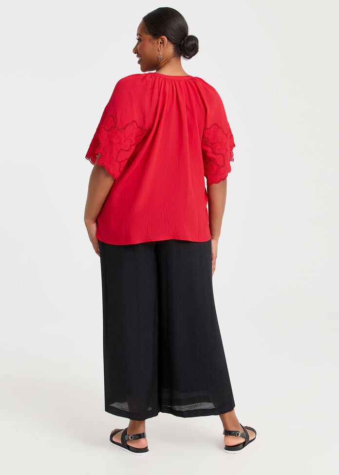 Natural Cutout Embroidery Top, , hi-res