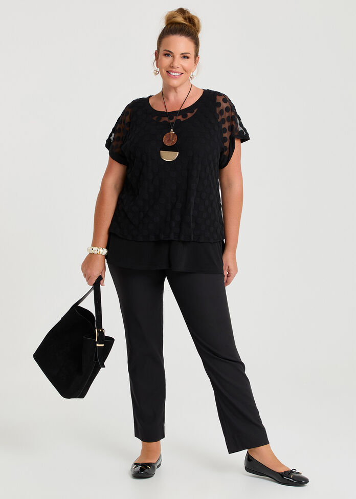 Velour Spot Mesh Overtop, , hi-res