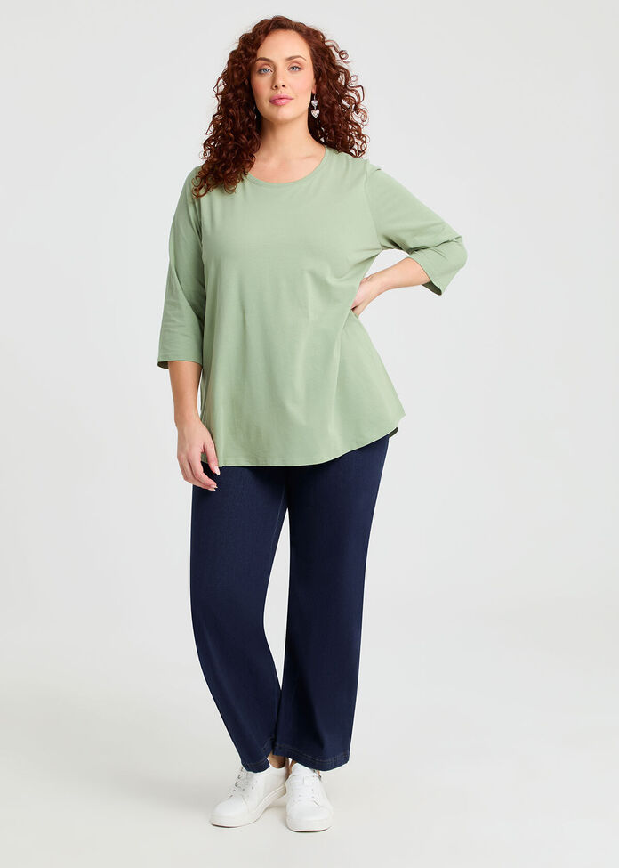 Good Earth Australian Cotton 3/4 T-Shirt, , hi-res