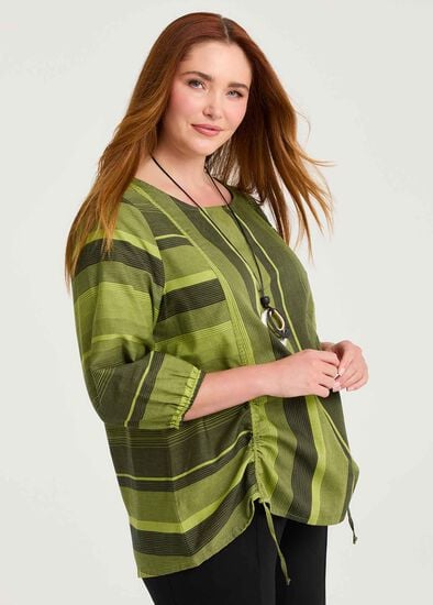 Plus Size Natural Giorgia Stripe Top