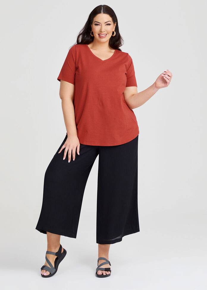 Shirred Waist Wide Leg Pant, , hi-res