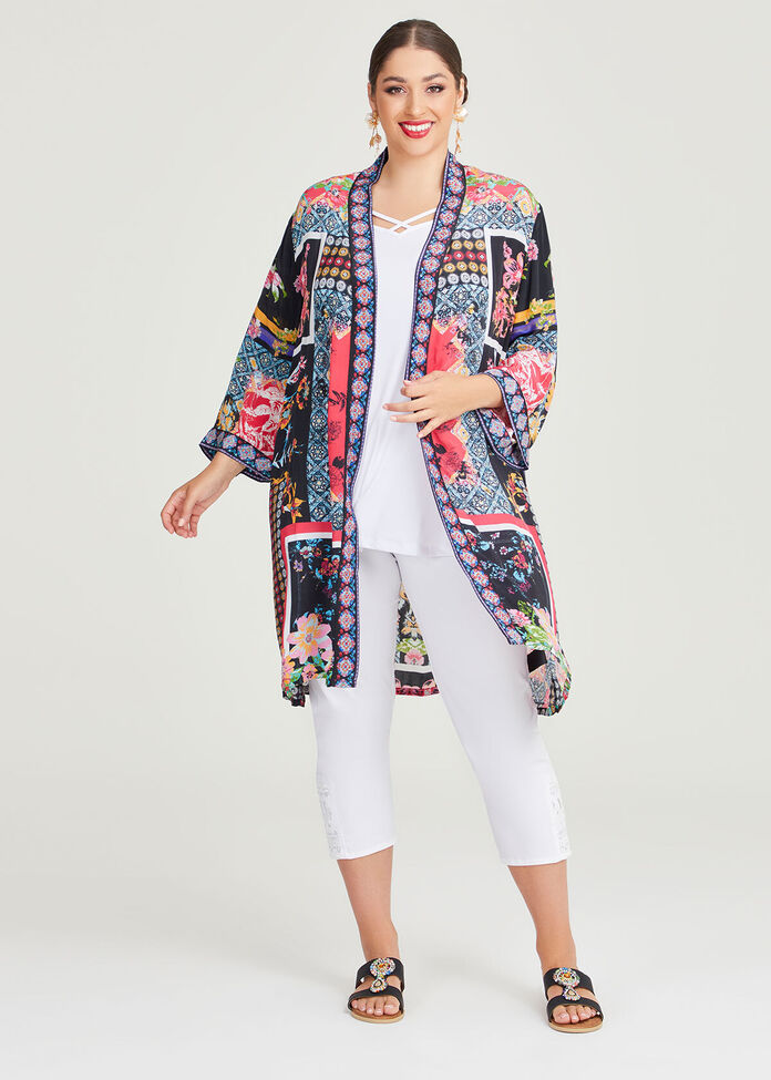 Shop Plus Size Natural Celebrate Kimono in Multi | Taking Shape AU