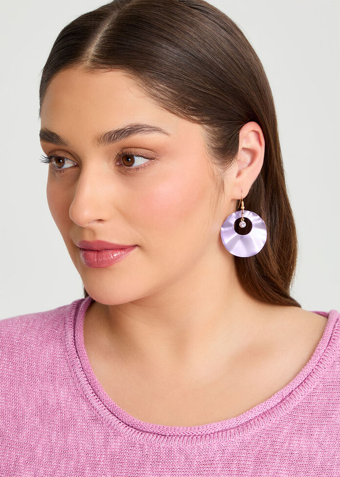 Metallic Hoop Earrings, , hi-res