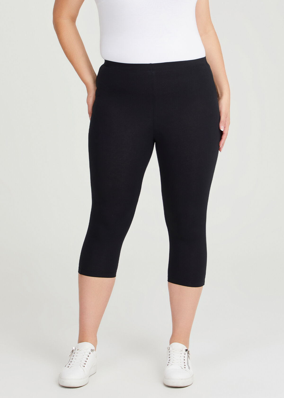 White cotton new arrivals cropped leggings