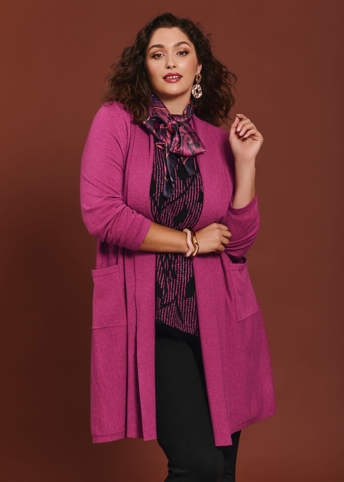Longline Natural Cardigan, , hi-res