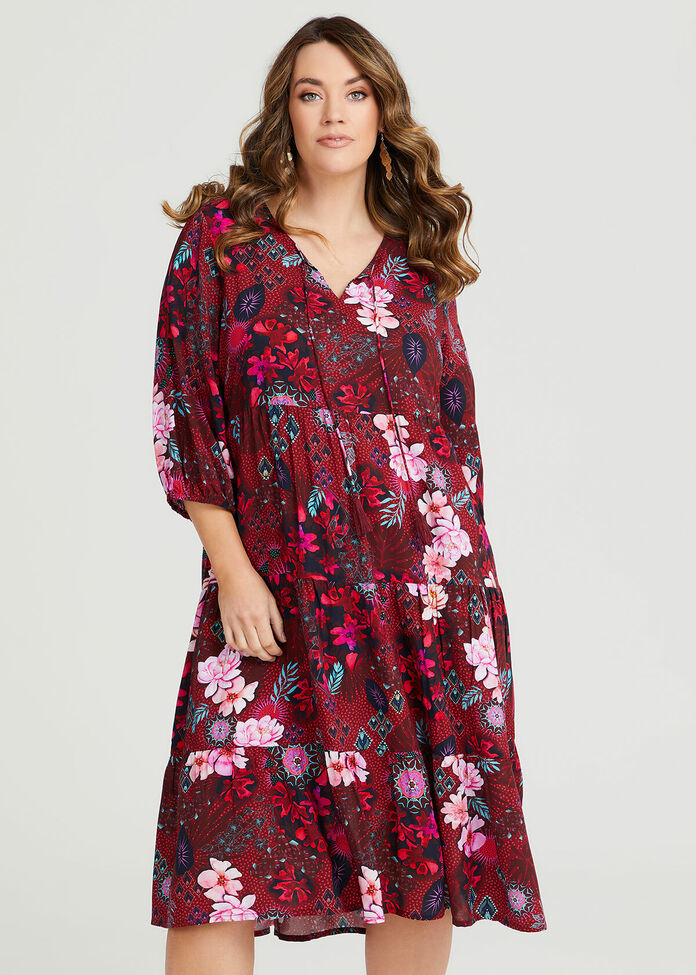 Shop Plus Size Natural Lola Boho Dress in Multi | Taking Shape AU