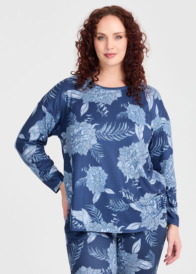 Plus Size Lounge Floral Top
