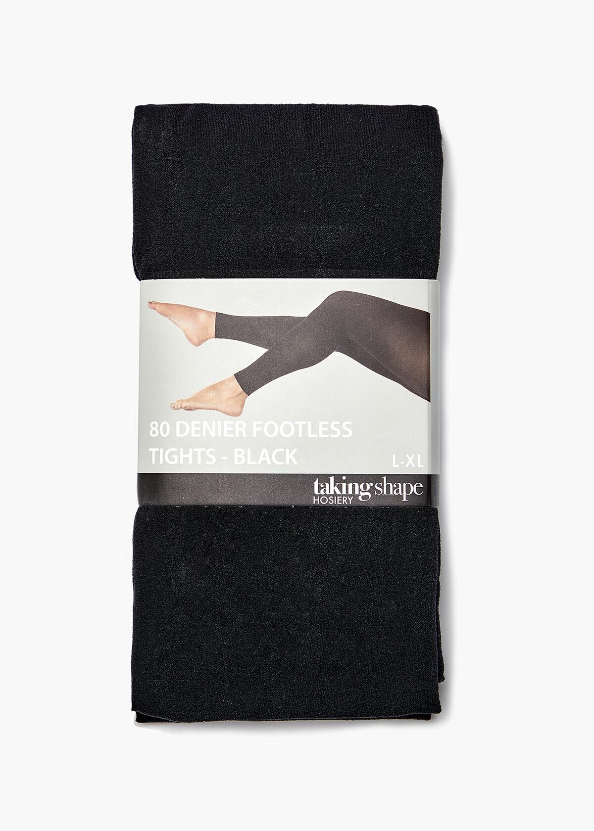80 Denier Black Footless Tights
