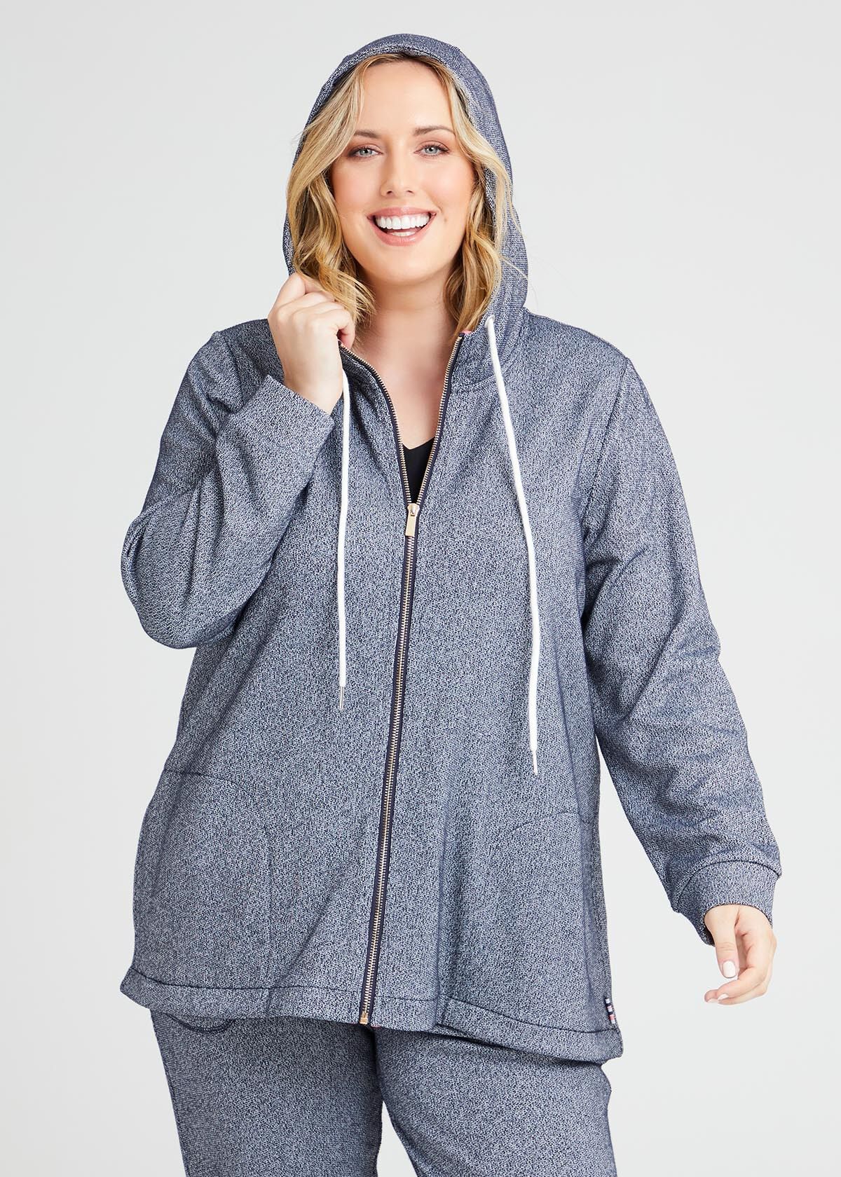 Zip up hoodie womens plus size discount