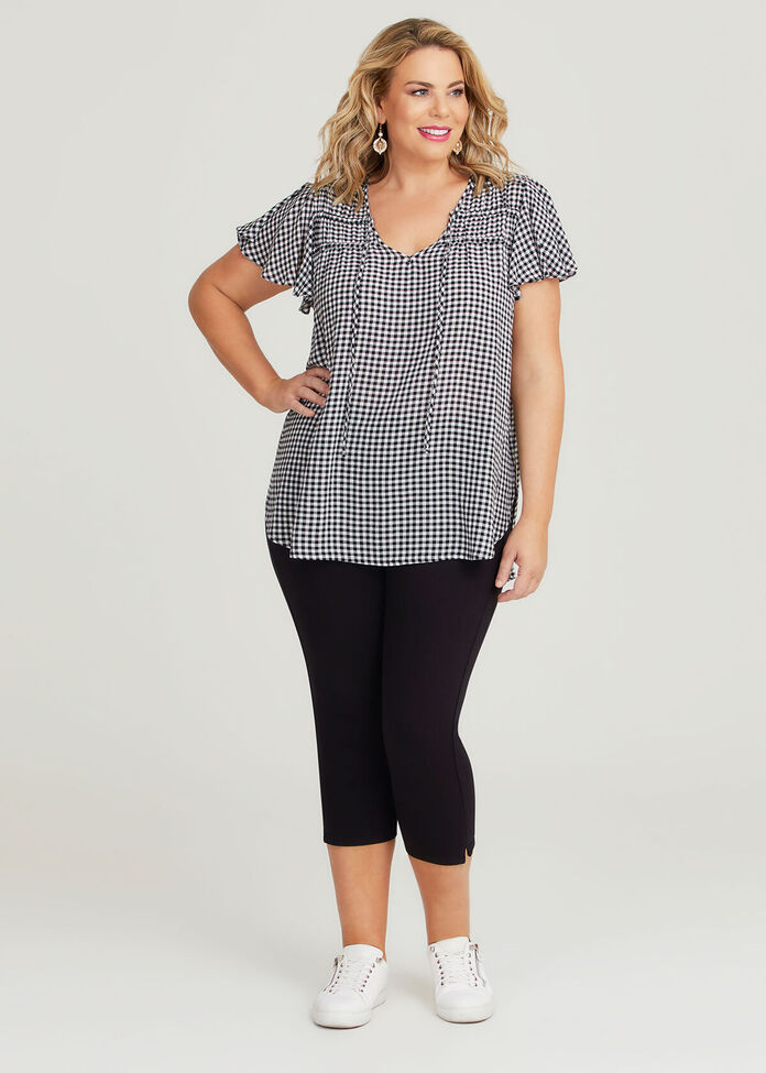 Natural Gingham Floaty Top, , hi-res