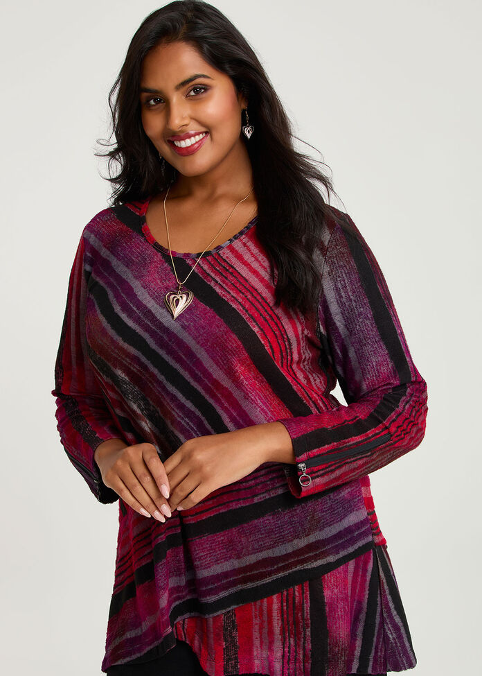 Stripe Burnout Top, , hi-res