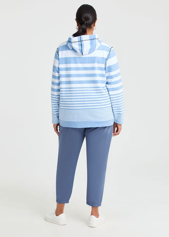 Stripe Zip Through Hoodie, , hi-res