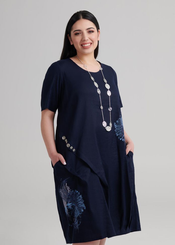 Latifa Linen Dress, , hi-res