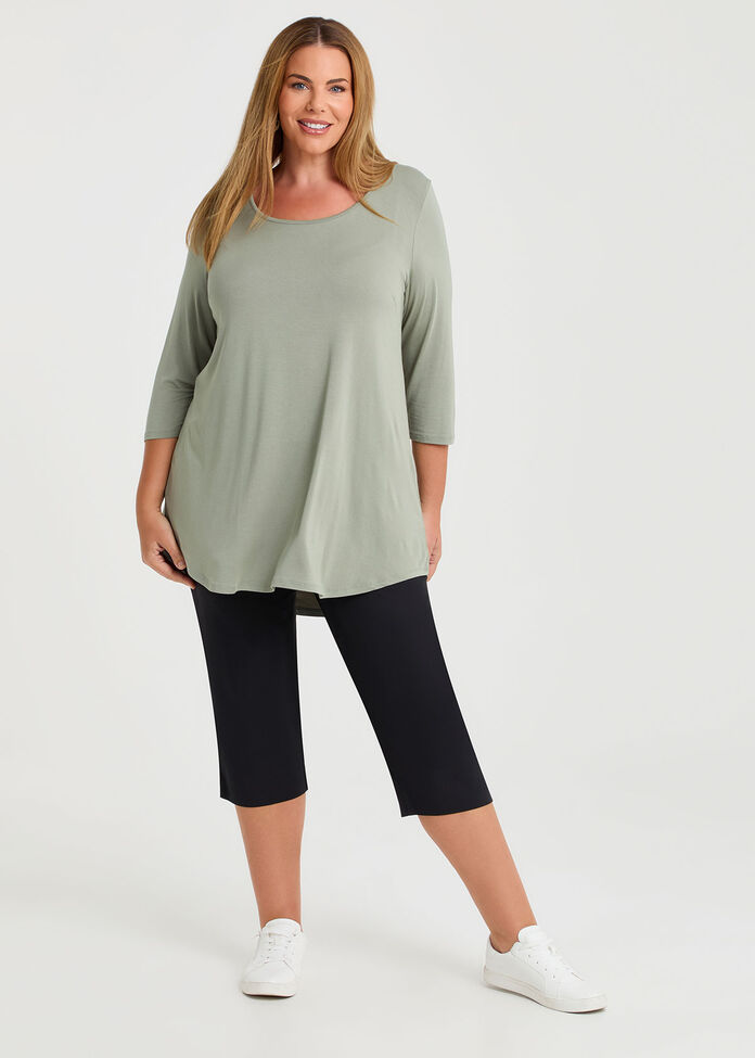 Bamboo Base 3/4 Sleeve Top, , hi-res