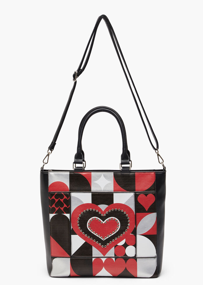 Graphic Heart Shoulder Bag, , hi-res