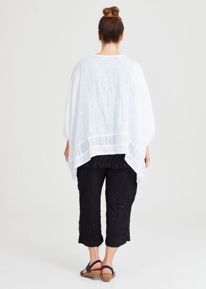 Shop Plus Size Linen Blend Sardinia Overtop in White Sizes 1230