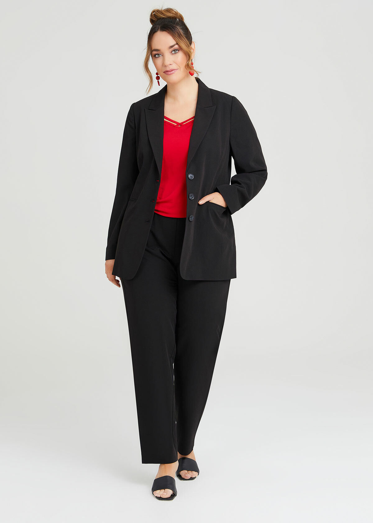 Women's plus size online black suit jacket