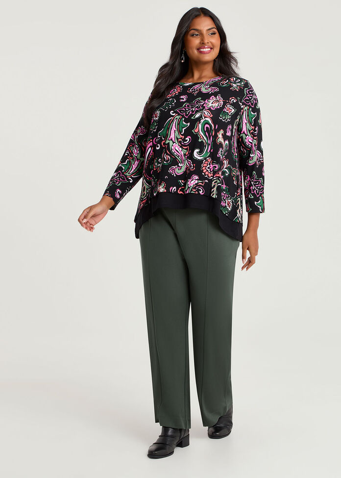 Natural Paisley Spliced Top, , hi-res