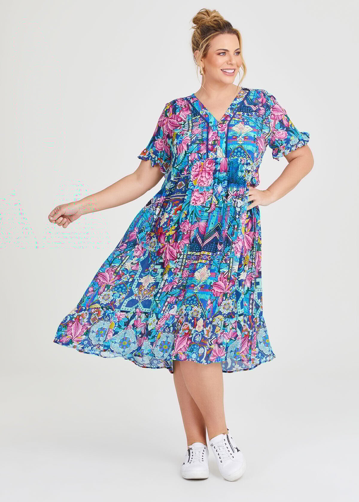 Floaty dresses plus size clearance