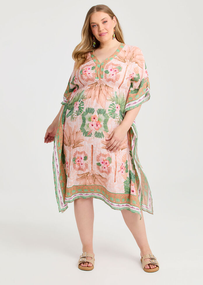 Natural Pretty Long Poncho, , hi-res