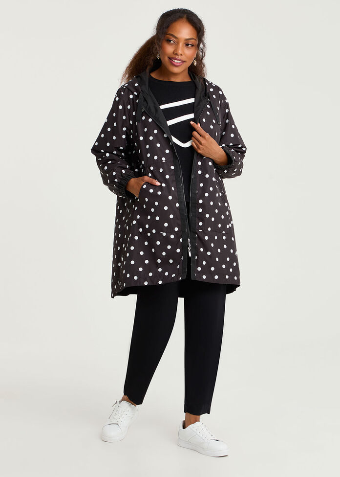 Reversible Shower Resist Mia Polka Dot Jacket, , hi-res