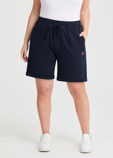Plus Size Cotton Hibiscus Short