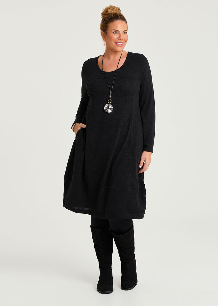 Long Sleeve Snug Dress, , hi-res