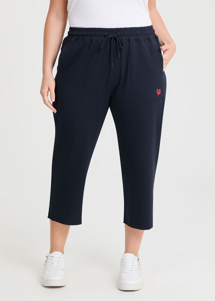 Cotton Hibiscus Crop Trackpant, , hi-res