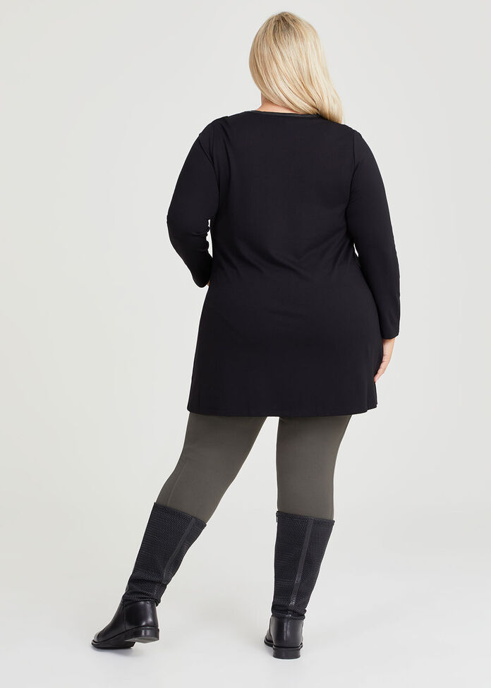 Shop Plus Size Bamboo Ponte Set The Tone Tunic in Black | Taking Shape NZ