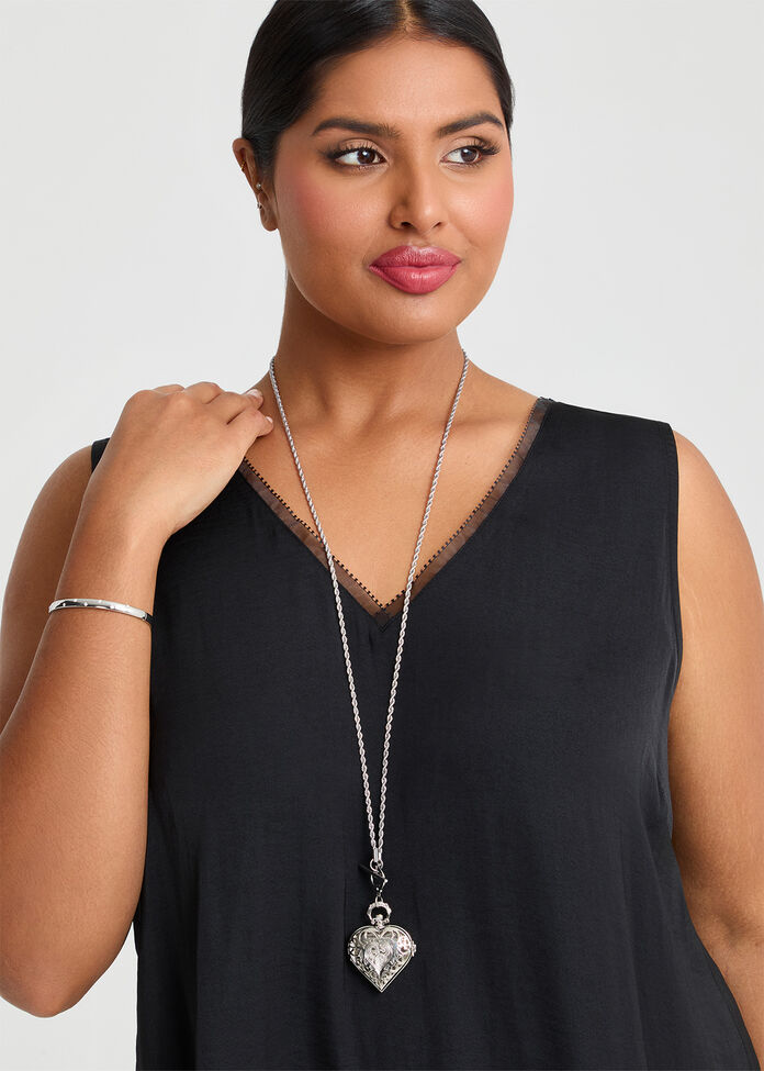 Multi Wear Heart Watch Necklace, , hi-res