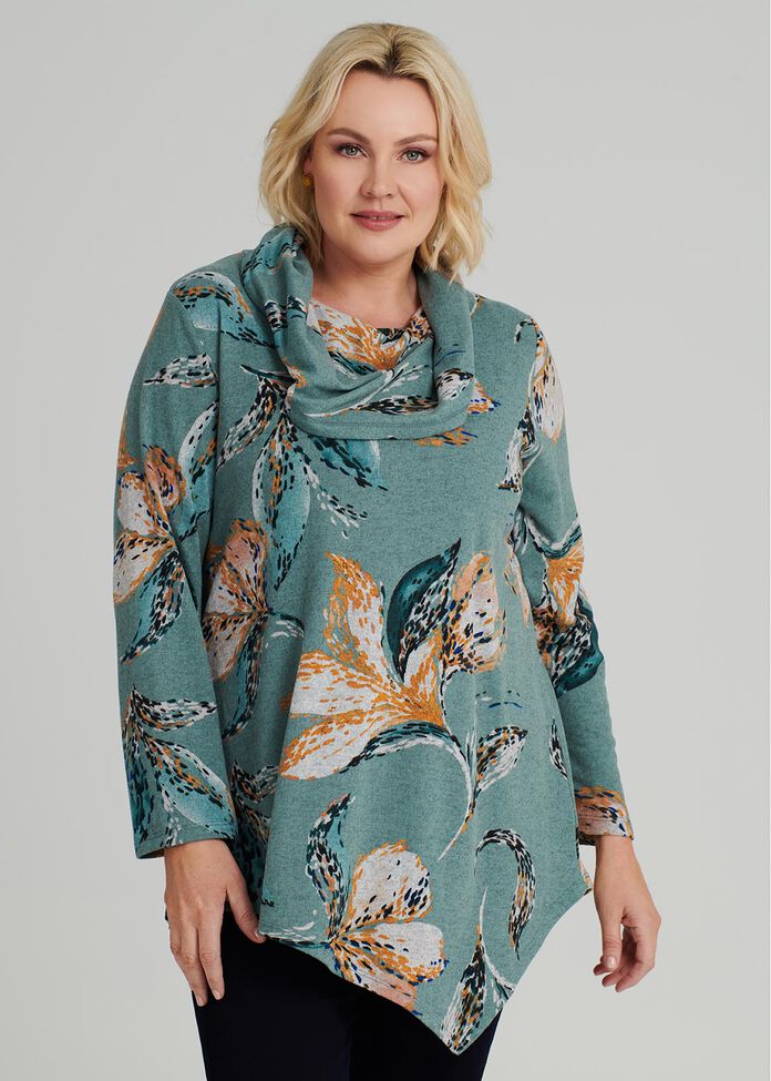 Paris Blossoms Cowl Top, , hi-res