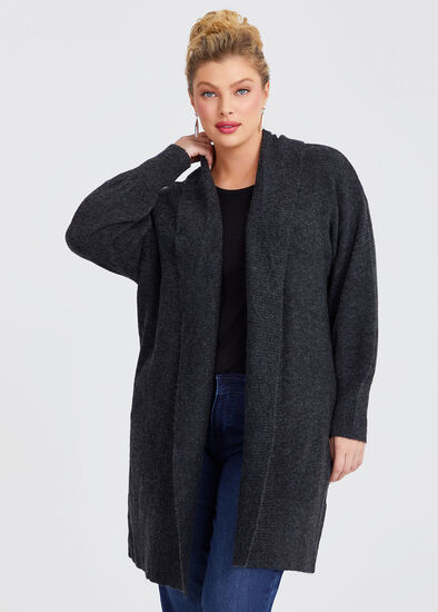 Plus Size Lofty Balloon Sleeve Cardigan