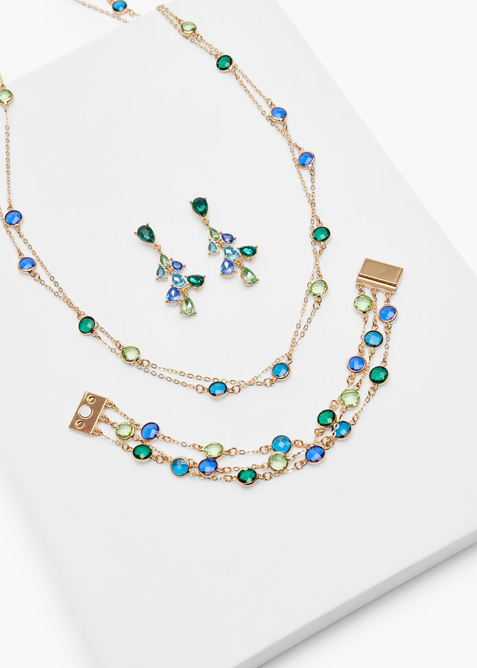 Shop Pretty Jewel Elaborate Earrings in Green | Accessories | Taking ...