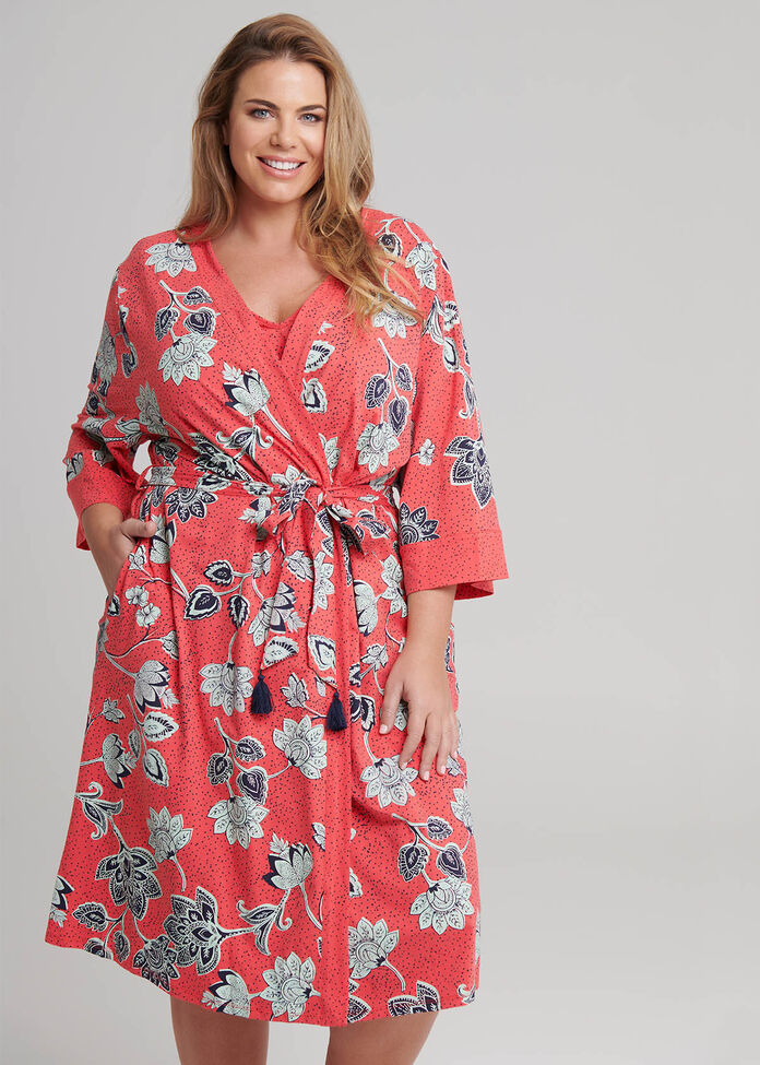 Shop Plus Size In Bloom Robe in Print | Taking Shape AU