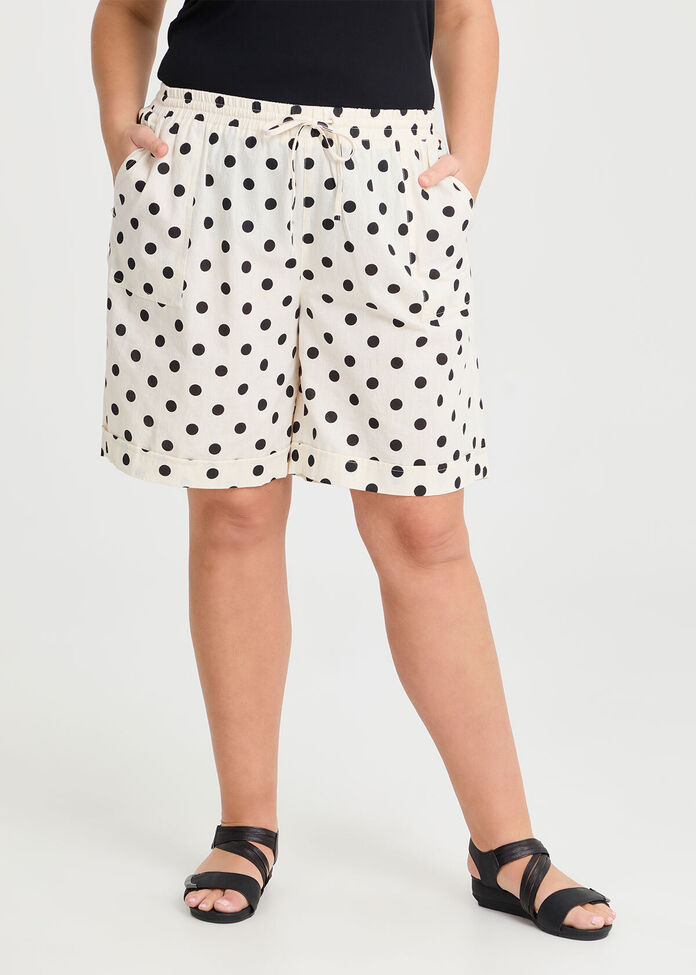 Cotton Linen Bermuda Short, , hi-res