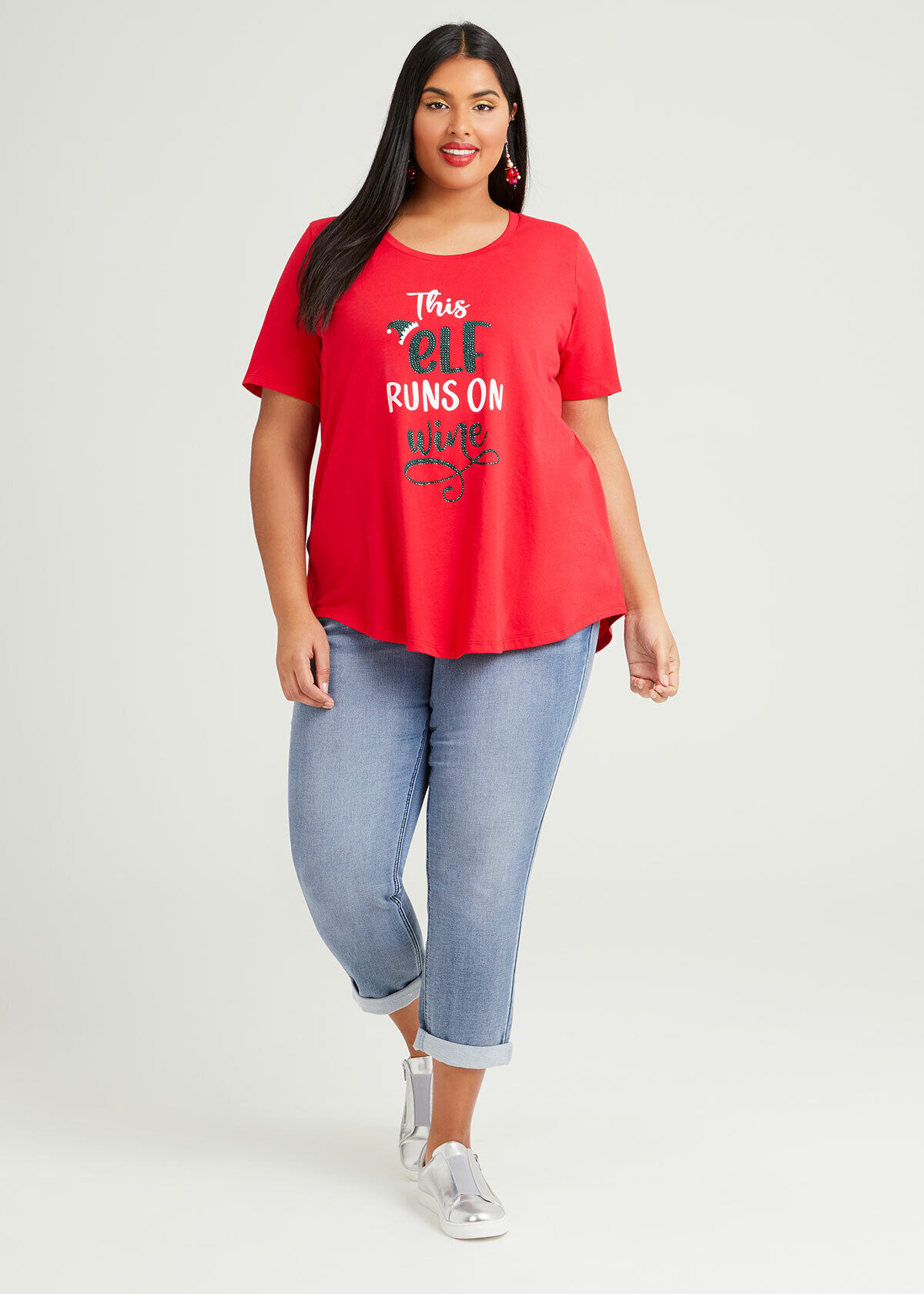 Plus size sales xmas t shirt