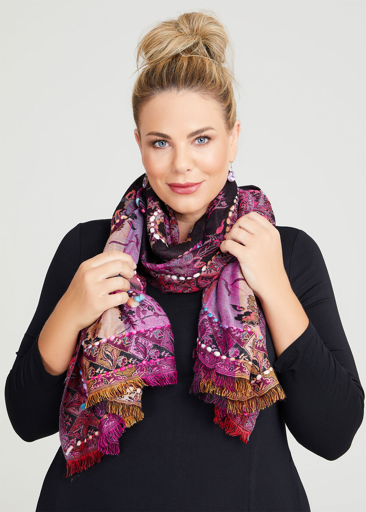 Embroidered discount winter scarf