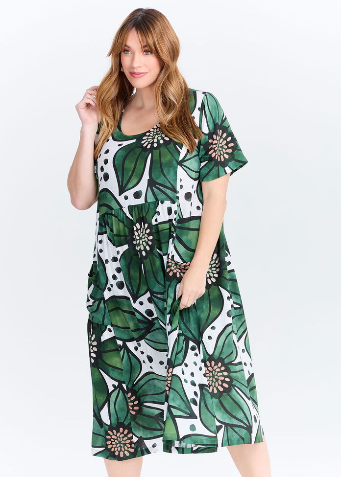 Natural Pocket Midi Dress, , hi-res